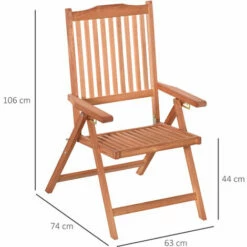 Outsunny 5-Position Acacia Wood Chair Folding Recliner Dining Seat Garden 3 Outsunny 5-Position Acacia Wood Chair Folding Recliner Dining Seat Garden -Outsunny store 10558776 2