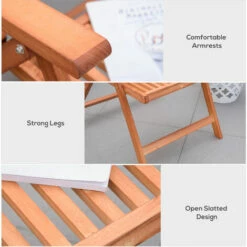 Outsunny 5-Position Acacia Wood Chair Folding Recliner Dining Seat Garden 5 Outsunny 5-Position Acacia Wood Chair Folding Recliner Dining Seat Garden -Outsunny store 10558776 4