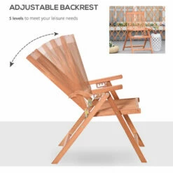 Outsunny 5-Position Acacia Wood Chair Folding Recliner Dining Seat Garden 6 Outsunny 5-Position Acacia Wood Chair Folding Recliner Dining Seat Garden -Outsunny store 10558776 5