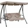 Outsunny 2-in-1 Patio Swing Chair 3 Seater Hammock Cushion Bed Tilt Canopy Beige 1 Outsunny 2-in-1 Patio Swing Chair 3 Seater Hammock Cushion Bed Tilt Canopy Beige -Outsunny store 10658960 1