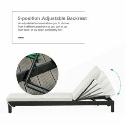 Outsunny Set Of 2 Garden Rattan Wicker Sun Lounger Adjustable Relaxer Black -Outsunny store 11651706 5