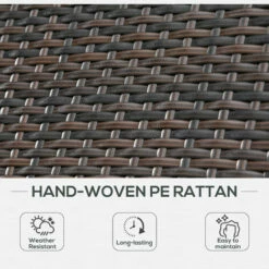 Outsunny Set Of 2 Garden Rattan Wicker Sun Lounger Adjustable Relaxer Brown -Outsunny store 11651711 4