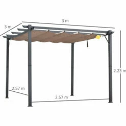 Outsunny 3M X 3M Pergola Gazebo Sun Shade Shelter Aluminium Garden Canopy 3 Outsunny 3M X 3M Pergola Gazebo Sun Shade Shelter Aluminium Garden Canopy -Outsunny store 11678228 2