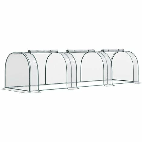 Outsunny Tunnel Greenhouse Steel Frame for Garden Backyard w/ Zipper Doors Outsunny Tunnel Greenhouse Steel Frame For Garden Backyard W/ Zipper Doors -Outsunny store 11678372 1