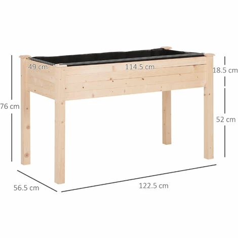 Outsunny Raised Wood Garden Bed Planter Vegetables Grow Flower Herbs Box Kit 4 Outsunny Raised Wood Garden Bed Planter Vegetables Grow Flower Herbs Box Kit - Image 2