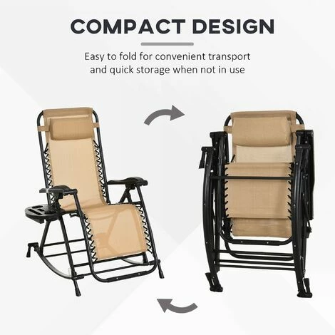 Outsunny Folding Recliner Chair Outdoor Lounge Rocker Zero-Gravity Seat Outsunny Folding Recliner Chair Outdoor Lounge Rocker Zero-Gravity Seat -Outsunny store 11678390 4