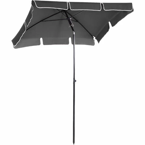 Outsunny Aluminium Sun Umbrella Parasol Patio Rectangular 2M x 1.3M Grey Outsunny Aluminium Sun Umbrella Parasol Patio Rectangular 2M X 1.3M Grey -Outsunny store 11678428 1
