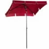 Outsunny Aluminium Sun Umbrella Parasol Patio Rectangular 2M X 1.3M Red -Outsunny store 11678432 1