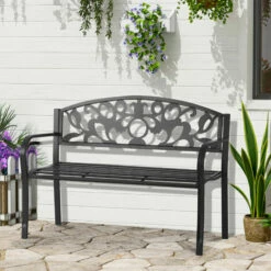 Outsunny Outdoor Patio 2 Seater Garden Bench Park Yard Furniture Porch Chair -Outsunny store 11678511 3
