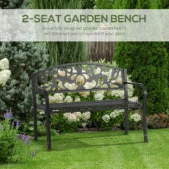 Outsunny Outdoor Patio 2 Seater Garden Bench Park Yard Furniture Porch Chair -Outsunny store 11678511 4