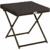 Outsunny Folding Square Rattan Coffee Table W/ Steel Frame Bistro Garden Brown 1 Outsunny Folding Square Rattan Coffee Table W/ Steel Frame Bistro Garden Brown -Outsunny store 11678523 1