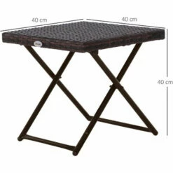 Outsunny Folding Square Rattan Coffee Table W/ Steel Frame Bistro Garden Brown 3 Outsunny Folding Square Rattan Coffee Table W/ Steel Frame Bistro Garden Brown -Outsunny store 11678523 2