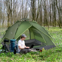 Outsunny 2 Man Pop Up Tent Camping Festival Hiking Family Travel Shelter -Outsunny store 11678534 3