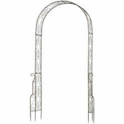 Outsunny Metal Garden Arch Arbour Rose Climbing Archway Plant Wedding Decorative