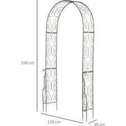 Alternative view of Outsunny Metal Garden Arch Arbour Rose Climbing Archway Plant Wedding Decorative
