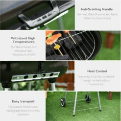 Outsunny Portable Charcoal Steel Grill BBQ Outdoor Picnic Camping Backyard W/ 6 Outsunny Portable Charcoal Steel Grill BBQ Outdoor Picnic Camping Backyard W/ -Outsunny store 11678627 5