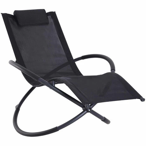 Outsunny Orbital Lounger Zero Gravity Patio Chaise Foldable Rock Chair w/ Pillow Outsunny Orbital Lounger Zero Gravity Patio Chaise Foldable Rock Chair W/ Pillow -Outsunny store 11678633 1