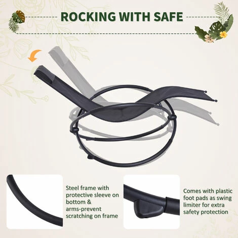 Outsunny Orbital Lounger Zero Gravity Patio Chaise Foldable Rock Chair w/ Pillow Outsunny Orbital Lounger Zero Gravity Patio Chaise Foldable Rock Chair W/ Pillow -Outsunny store 11678633 5