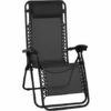 Outsunny Metal Frame Zero Gravity Lounger W/ Head Pillow For Patio Decking Black -Outsunny store 11678646 1