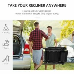 Outsunny Metal Frame Zero Gravity Lounger W/ Head Pillow For Patio Decking Black -Outsunny store 11678646 5