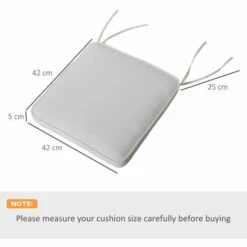 Alternative view of Outsunny Set Of 6 Chair Cushion Seat Pads Dining Chair W/ Straps Indoor Outdoor