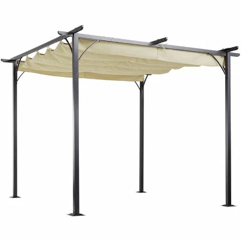 Outsunny 3x3m Outdoor Pergola Metal Gazebo Porch Awning Retractable Canopy Outsunny 3x3m Outdoor Pergola Metal Gazebo Porch Awning Retractable Canopy -Outsunny store 11678722 1