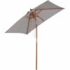 Outsunny Wooden Patio Umbrella Market Parasol Outdoor Sunshade 6 Ribs Grey -Outsunny store 11678736 1