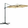 Outsunny 3(m) Garden Banana Parasol Patio Cantilever Hanging Umbrella Beige -Outsunny store 11678812 1