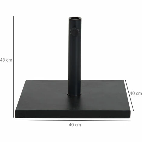 Outsunny 11KG Square Parasol Base Heavy Duty Metal Stand Weights Umbrella Holder 4 Outsunny 11KG Square Parasol Base Heavy Duty Metal Stand Weights Umbrella Holder - Image 2