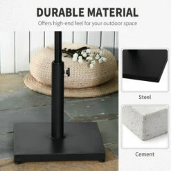 Outsunny 11KG Square Parasol Base Heavy Duty Metal Stand Weights Umbrella Holder 11 Outsunny 11KG Square Parasol Base Heavy Duty Metal Stand Weights Umbrella Holder -Outsunny store 11678827 5