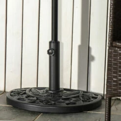 Outsunny 9kg Half Round Parasol Base Heavy Duty Weighted Umbrella Holder Stand -Outsunny store 11678832 3