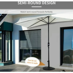 Outsunny 9kg Half Round Parasol Base Heavy Duty Weighted Umbrella Holder Stand -Outsunny store 11678832 4