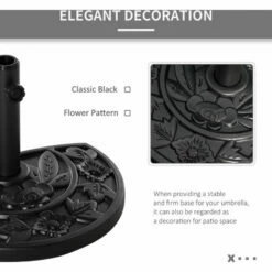 Outsunny 9kg Half Round Parasol Base Heavy Duty Weighted Umbrella Holder Stand -Outsunny store 11678832 5