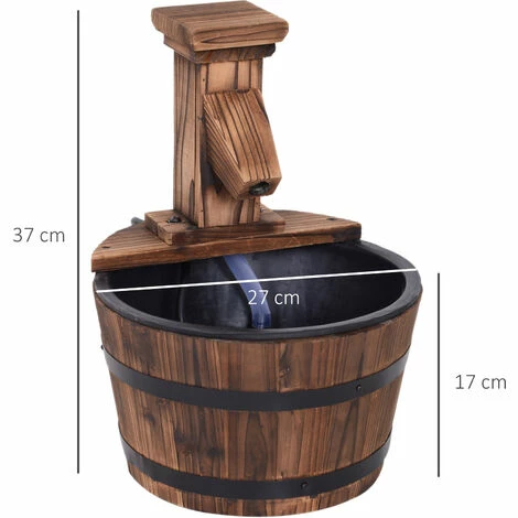 Outsunny Garden Wood Barrel Pump Patio Electric Water Fountain Deck Feature New Outsunny Garden Wood Barrel Pump Patio Electric Water Fountain Deck Feature New -Outsunny store 11678953 2