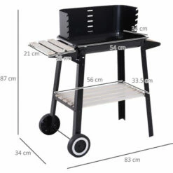 Outsunny Charcoal BBQ Grill Trolley Barbecue Patio Outdoor Garden Heating Smoker -Outsunny store 11678967 2