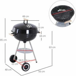 Outsunny Portable Round Kettle Charcoal Grill BBQ Outdoor Heat Control Party 3 Outsunny Portable Round Kettle Charcoal Grill BBQ Outdoor Heat Control Party -Outsunny store 11678970 2
