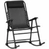 Outsunny Folding Rocking Chair Outdoor Portable Zero Gravity Chair Black -Outsunny store 11678981 1