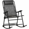 Outsunny Folding Rocking Chair Outdoor Portable Zero Gravity Chair Grey -Outsunny store 11678984 1