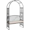 Outsunny Garden Arbor Arch Metal Bench Padded Seat Outdoor Decoration Patio 2 Outsunny Garden Arbor Arch Metal Bench Padded Seat Outdoor Decoration Patio -Outsunny store 11679011 1