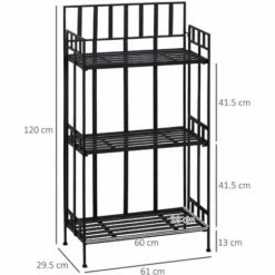 Outsunny Portable Retro 3-Tier Garden Plant Stand Metal Flower Display Rack 3 Outsunny Portable Retro 3-Tier Garden Plant Stand Metal Flower Display Rack -Outsunny store 11679015 2