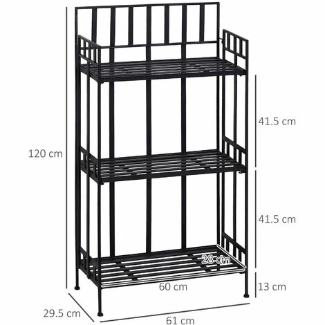Outsunny Portable Retro 3-Tier Garden Plant Stand Metal Flower Display Rack Outsunny Portable Retro 3-Tier Garden Plant Stand Metal Flower Display Rack -Outsunny store 11679015 2