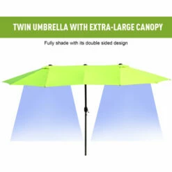 Outsunny 4.6M Garden Patio Umbrella Canopy Parasol Sun Shade W/o Base Green -Outsunny store 11679044 4