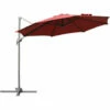 Outsunny Cantilever Roma Parasol 360° Rotation W/ Hand Crank & Base, Wine Red -Outsunny store 11679068 1