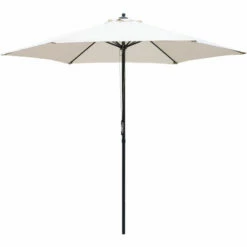 Outsunny 2.8m Patio Umbrella Parasol Outdoor Table Umbrella 6 Ribs Off-White