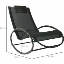 Outsunny Patio Rocking Chair Orbital Zero Gravity Seat Pool Chaise W/ Pillow -Outsunny store 11679143 2