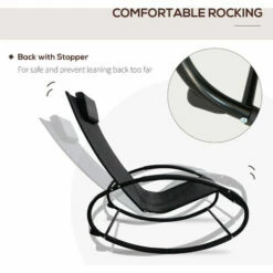 Outsunny Patio Rocking Chair Orbital Zero Gravity Seat Pool Chaise W/ Pillow -Outsunny store 11679143 4