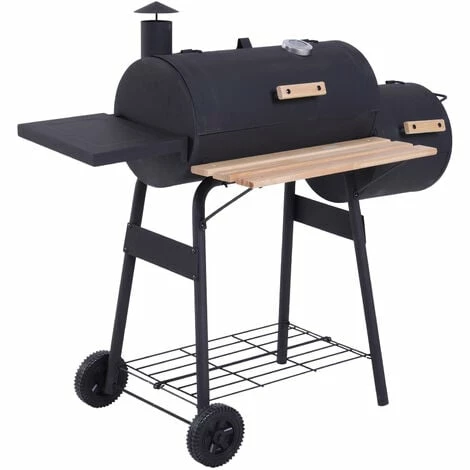 Outsunny Portable Charcoal BBQ Grill Steel Offset Smoker Combo Backyard Outsunny Portable Charcoal BBQ Grill Steel Offset Smoker Combo Backyard -Outsunny store 11679243 1