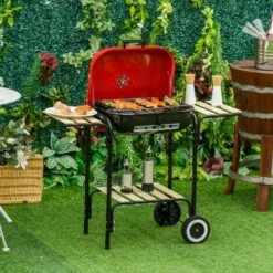 Outsunny Charcoal Steel Grill Portable BBQ Camping Picnic Garden Party W/ Wheels 9 Outsunny Charcoal Steel Grill Portable BBQ Camping Picnic Garden Party W/ Wheels -Outsunny store 11679247 3