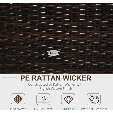 Outsunny 8Pcs Patio Rattan Sofa Set Garden Furniture Side Table w/ Cushion Outsunny 8Pcs Patio Rattan Sofa Set Garden Furniture Side Table W/ Cushion -Outsunny store 11679259 4