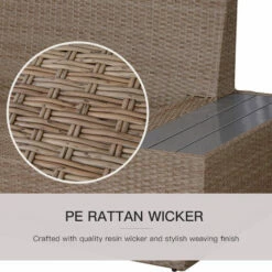 Outsunny 4Pcs Rattan Sofa Set Garden Furniture Set With Armrest Cushions Beige 6 Outsunny 4Pcs Rattan Sofa Set Garden Furniture Set With Armrest Cushions Beige -Outsunny store 11679271 5